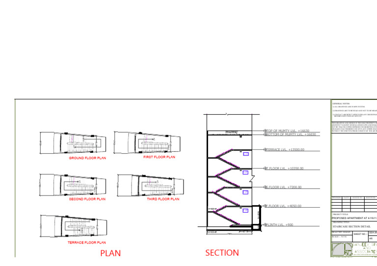 Staircase Section Detail Drawing | PDF | Technical Drawing
