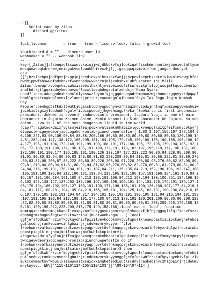 Zitus Obfuscator Script for Discord | PDF