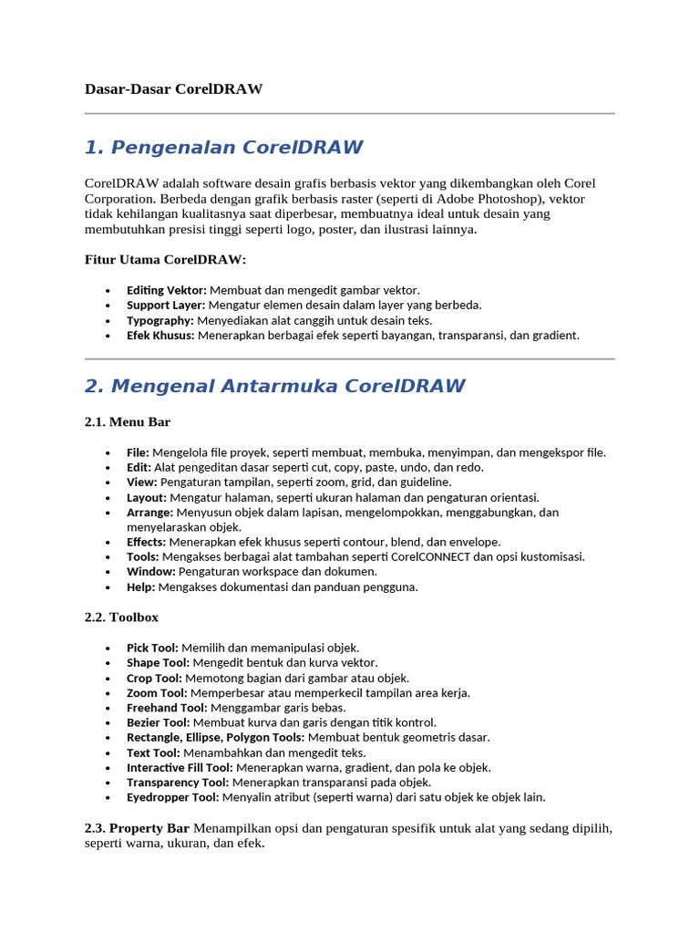 Panduan Lengkap CorelDRAW Dasar | PDF
