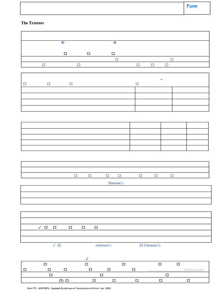 T3 Form for Mutual Fund Unit Transmission | PDF | Notary Public
