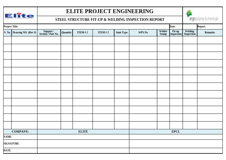 Fit-Up & Welding Inspection Report | PDF