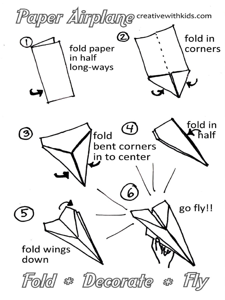 Best Paper Airplane Printable Instructions | PDF