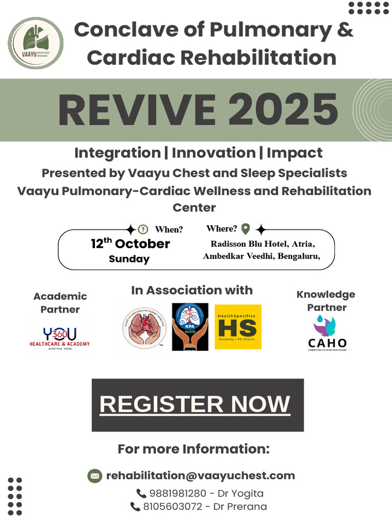 REVIVE 2025: Pulmonary & Cardiac Rehab | PDF | Pulmonology ...