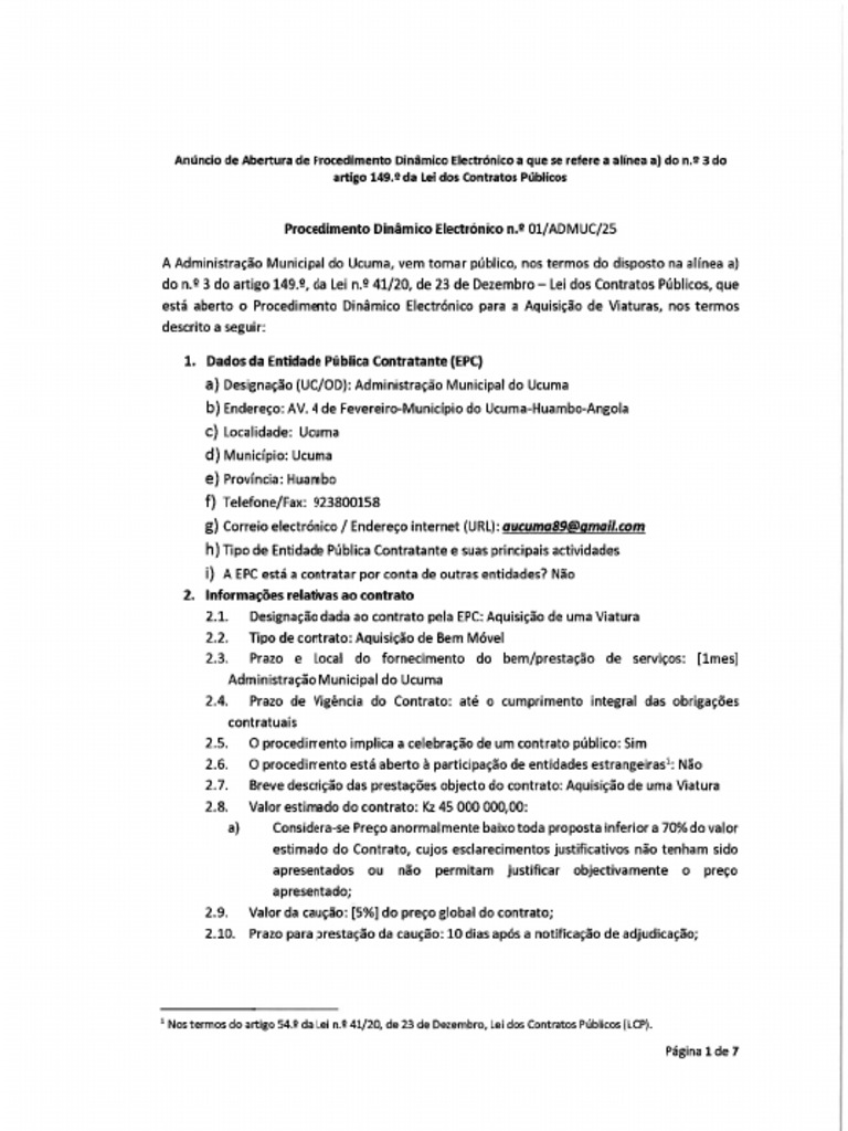Anúncio Do PDE Administração Municipal Do Ucuma | PDF