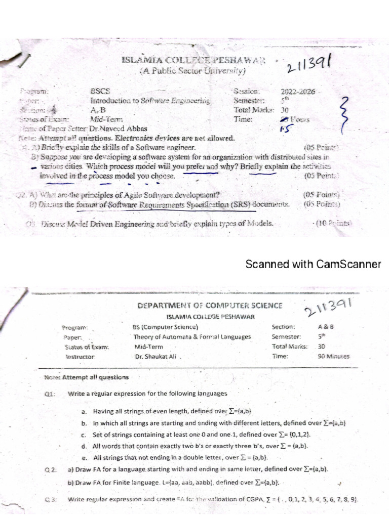 5th Mid Papers | PDF