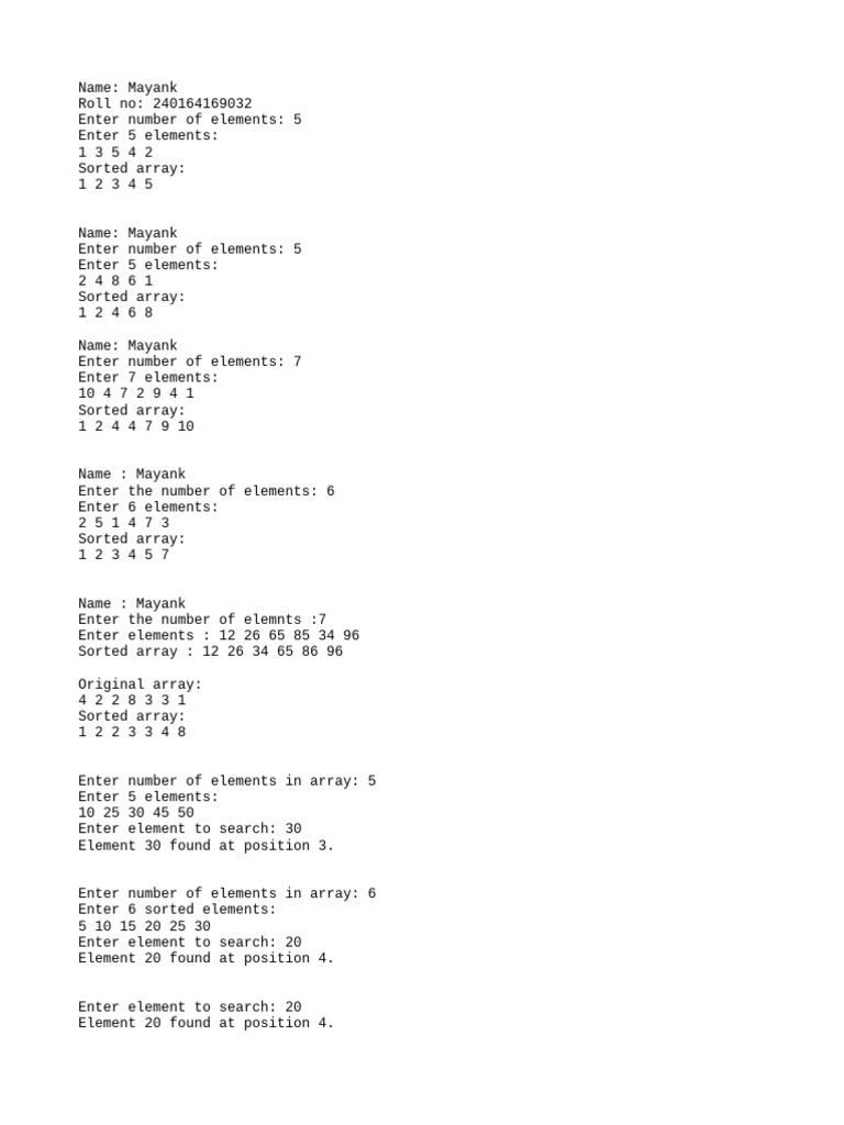 Sorting and Searching Arrays Guide | PDF
