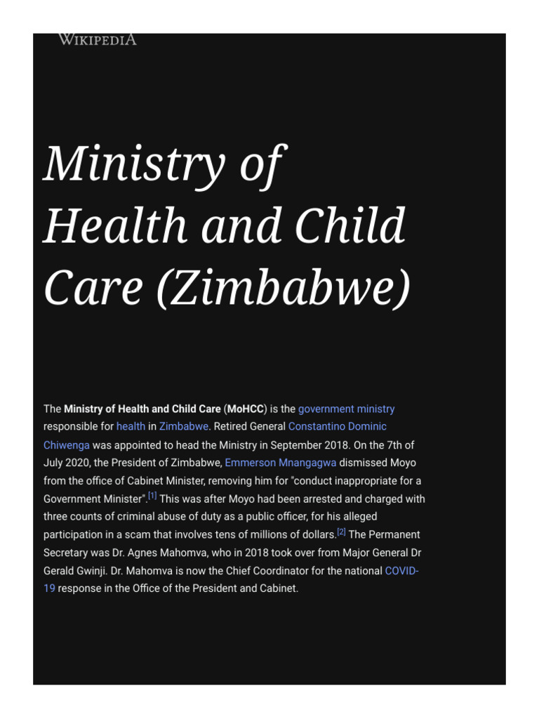 Zimbabwe Ministry of Health Overview | PDF