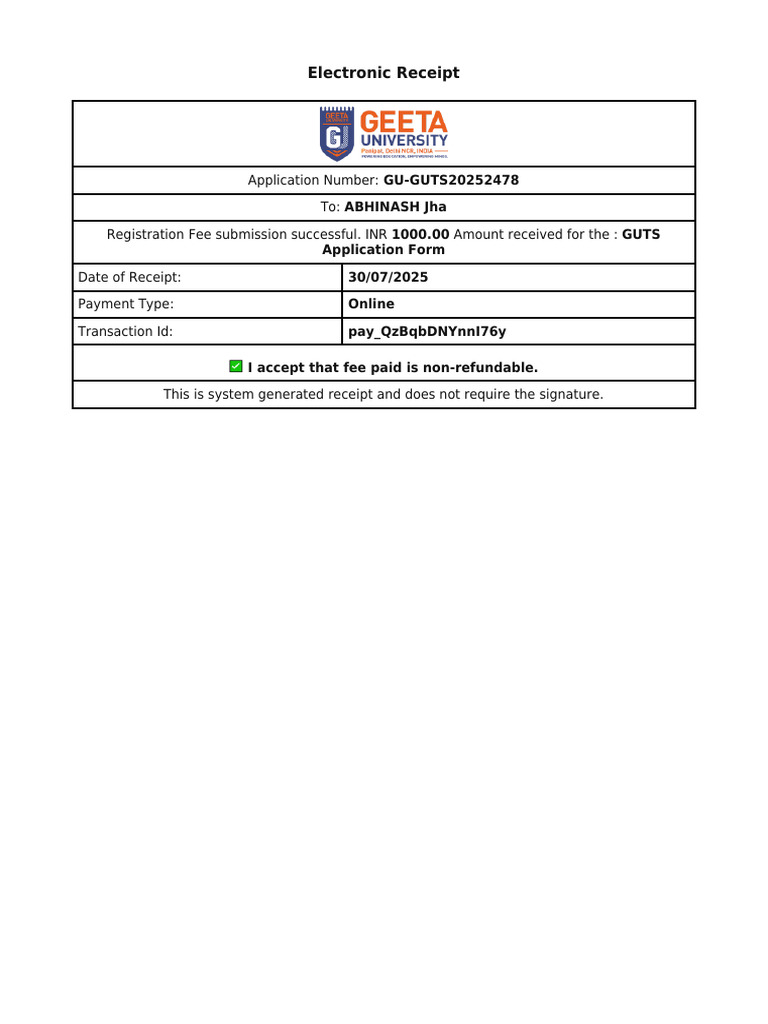 Beautiful view of Notarize Electronic Receipt