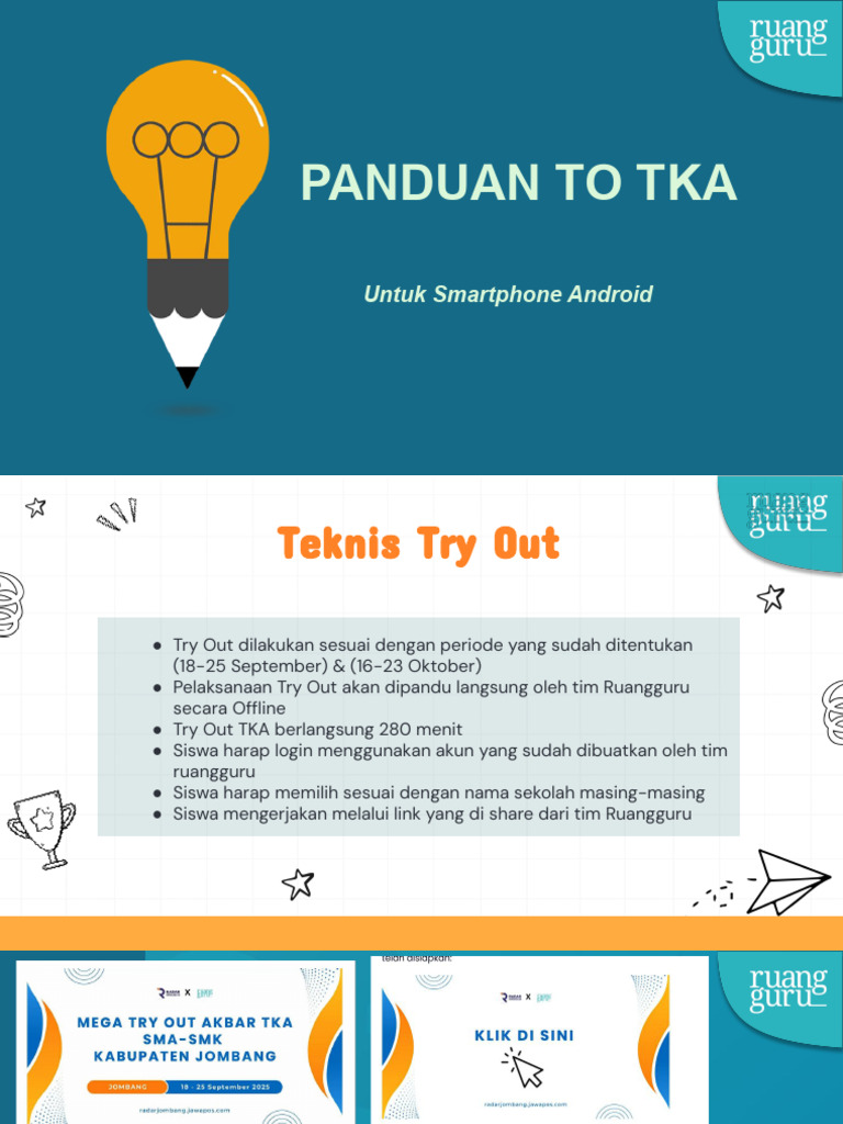 Panduan Mega Try Out TKA Ruangguru | PDF
