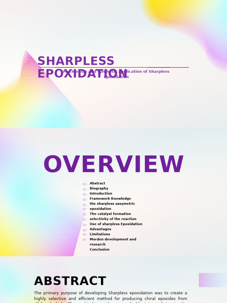 Sharpless Epoxidation Overview and Applications | PDF ...