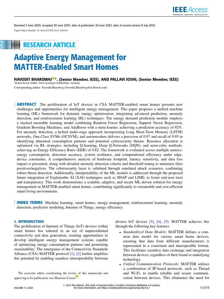 Adaptive Energy Management For MATTER-Enabled Smart Homes | PDF ...