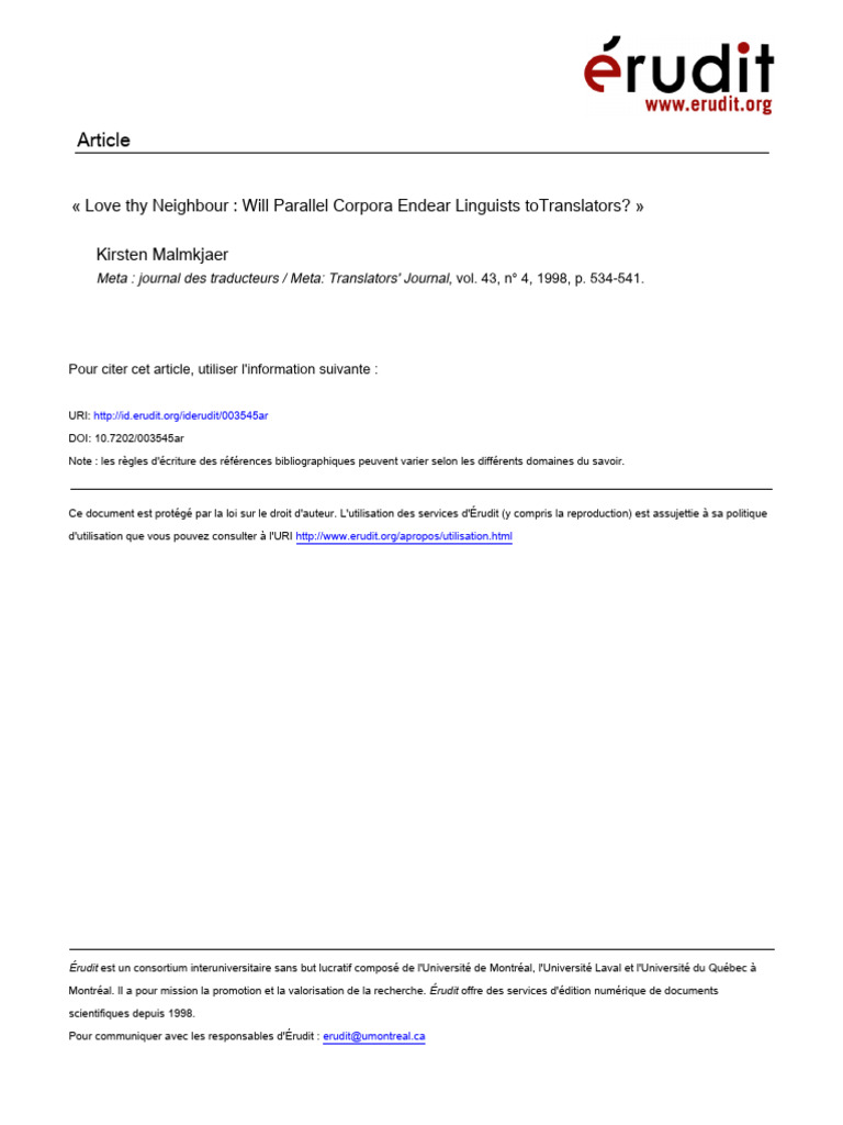Parallel Corpora in Translation Studies | PDF | Translations | Linguistics