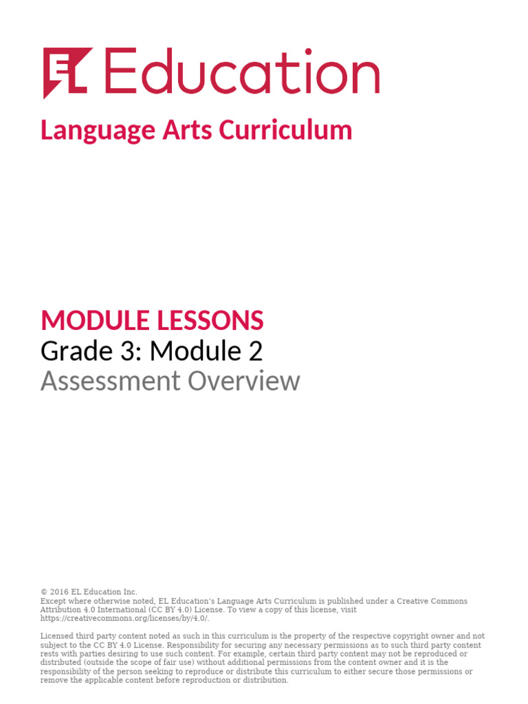 Grade 3 Language Arts Module 2 Overview | PDF | Creative Commons ...