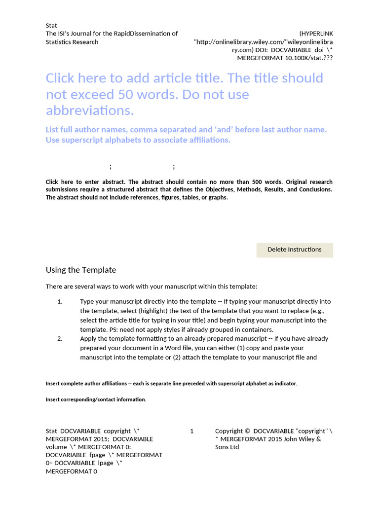 Statistics Research Submission Guidelines | PDF | Note (Typography ...