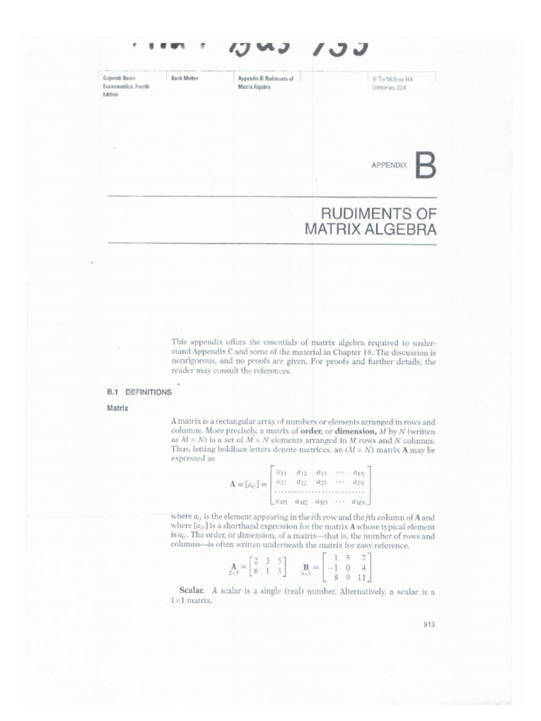 Open Matrix Algebra | PDF