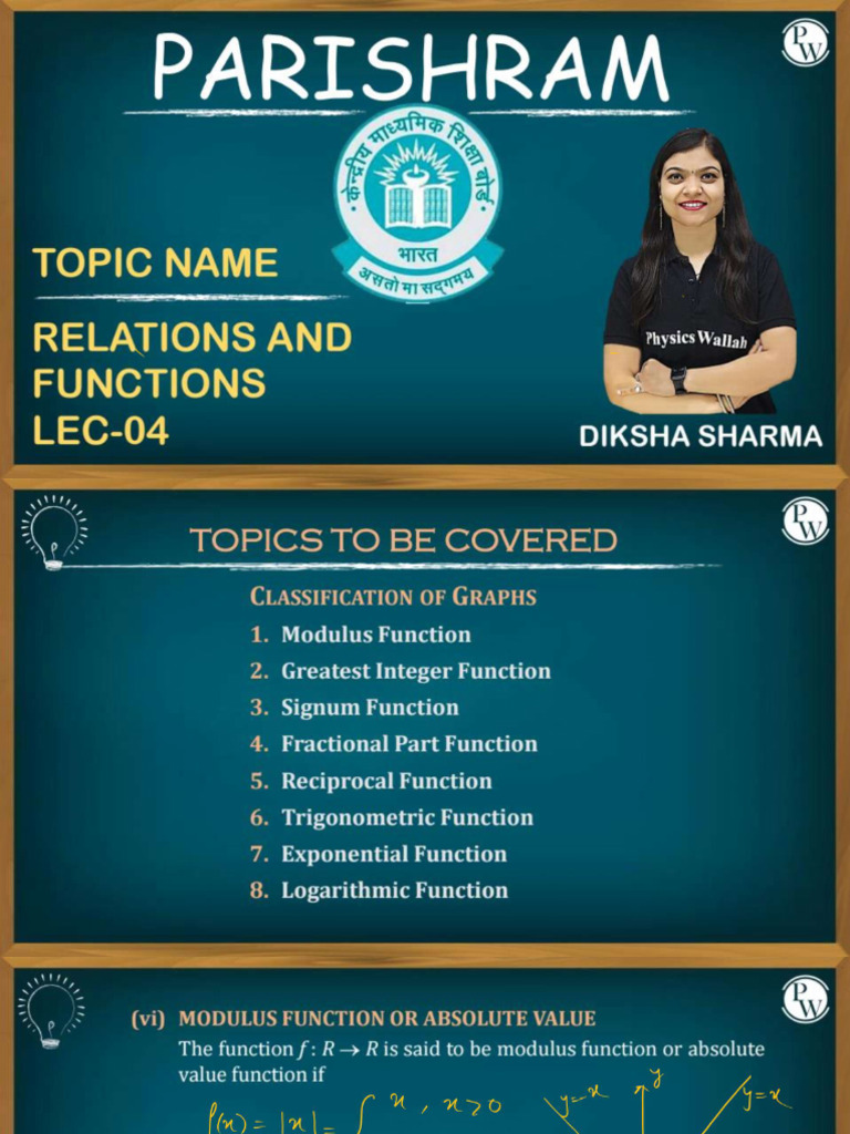 Relations and Functions 04 - Class Notes | PDF