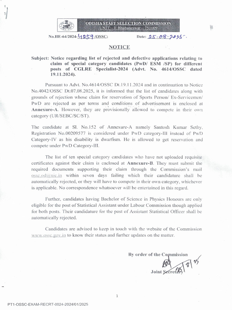 4259 - Rejection Notice 4 | PDF | Visual Impairment | Disability