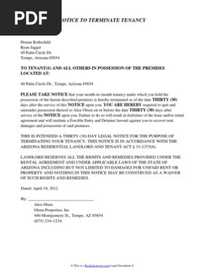 Arizona Eviction Notice