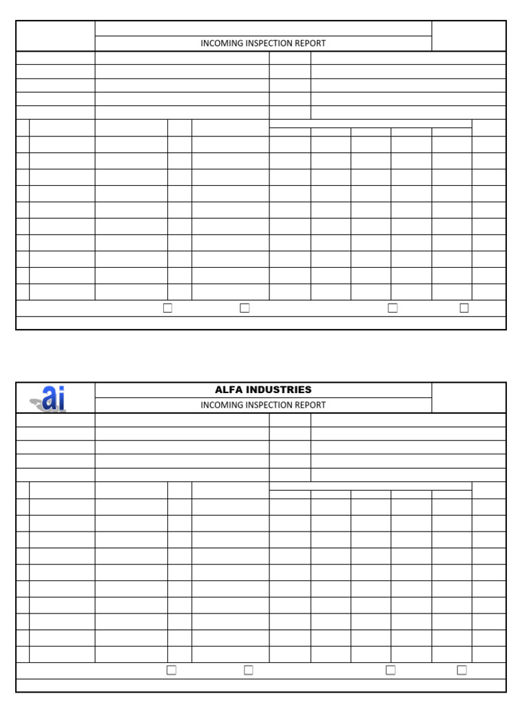 Incoming Inspection Report Template | PDF | Mechanical Engineering ...