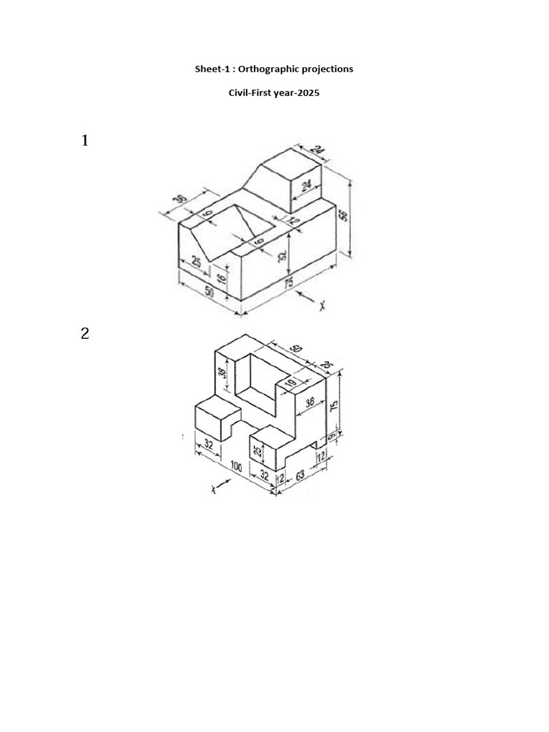 Sheet1 Orthographic ProectionsW4 | PDF