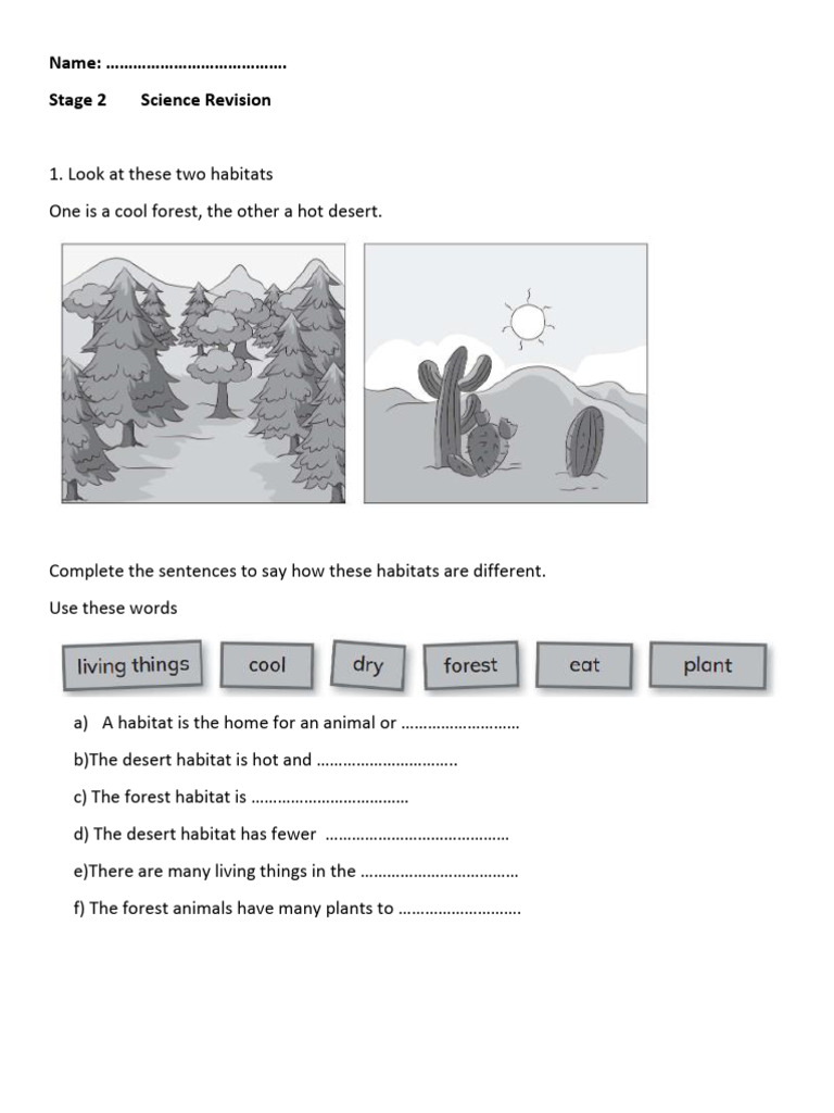 Science Revision: Habitats and Forces | PDF