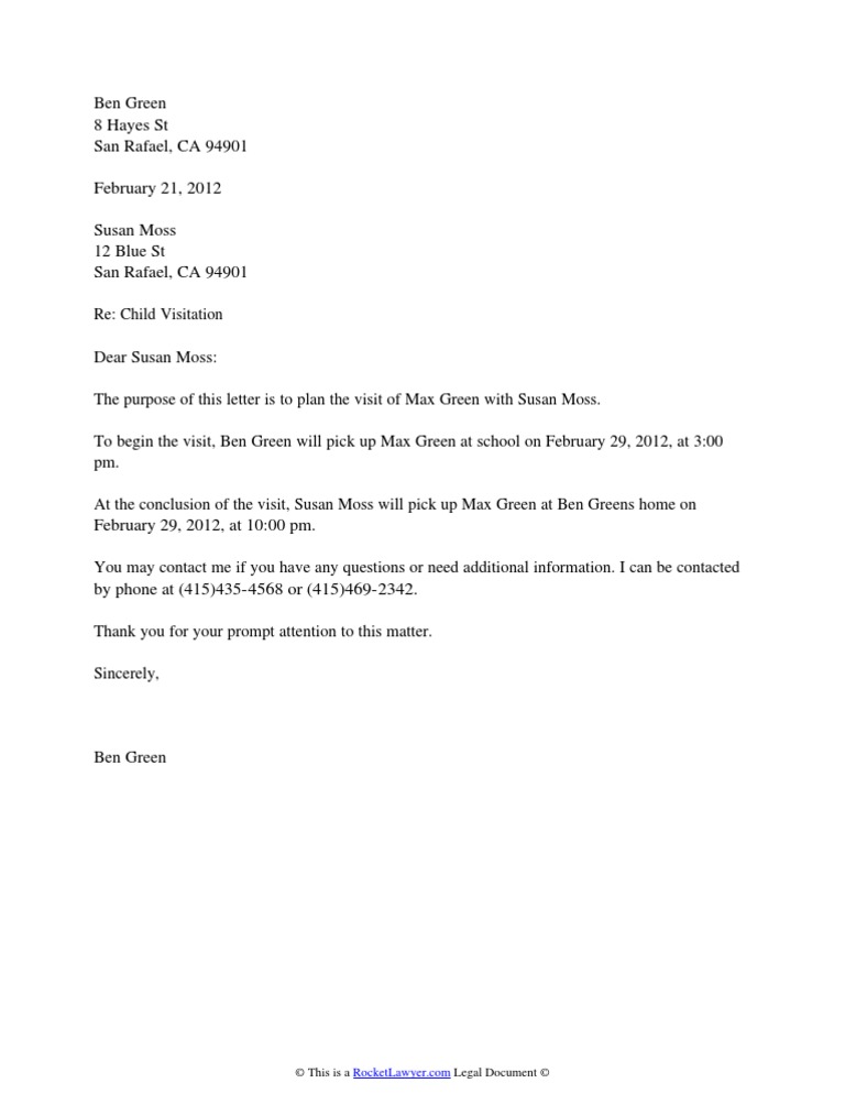child-visitation-letter