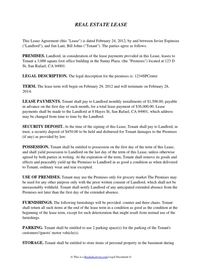 Commercial Real Estate Lease PDF Lease Leasehold Estate