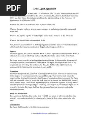 Artist-Agent Agreement