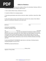 Download Affidavit of Residence by RocketLawyer SN91894046 doc pdf