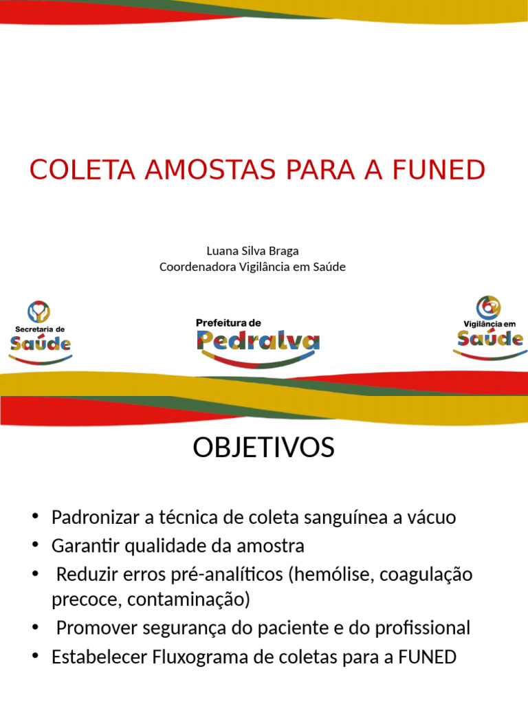 Coleta de Amostras para FUNED: Guia Prático | PDF | Remédio | Sangue