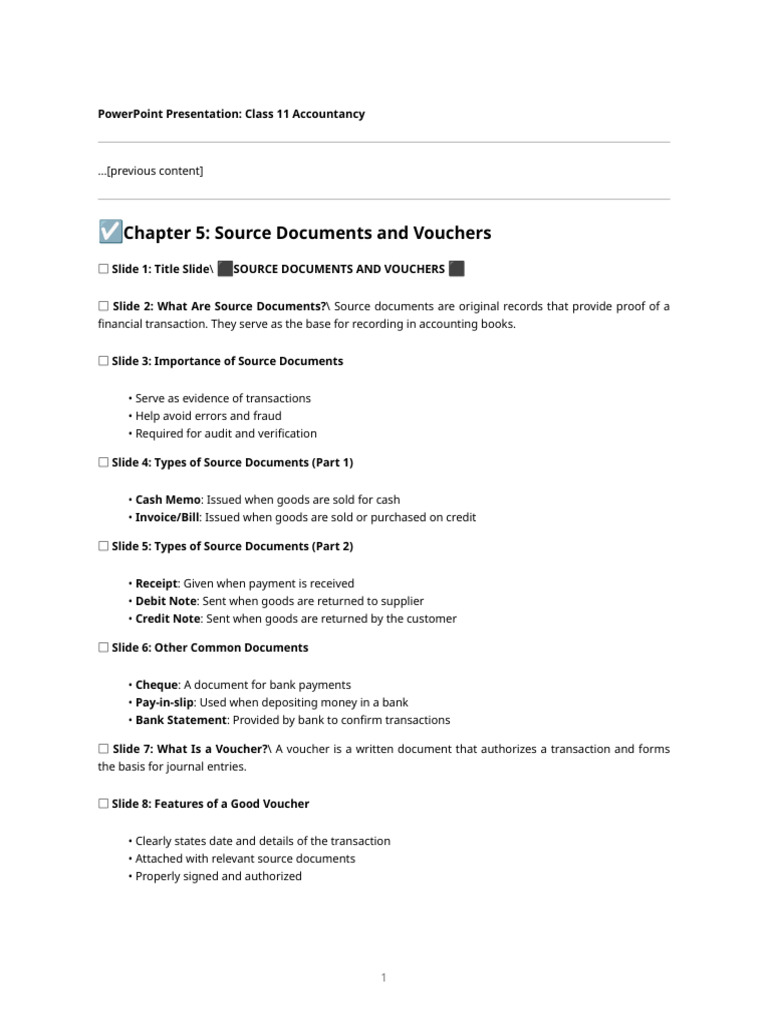 Source Documents and Vouchers Overview | PDF