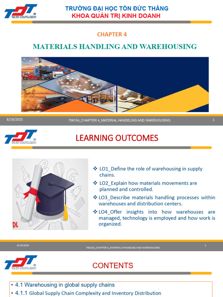 Materials Handling in Warehousing Systems | PDF | Warehouse | Supply Chain