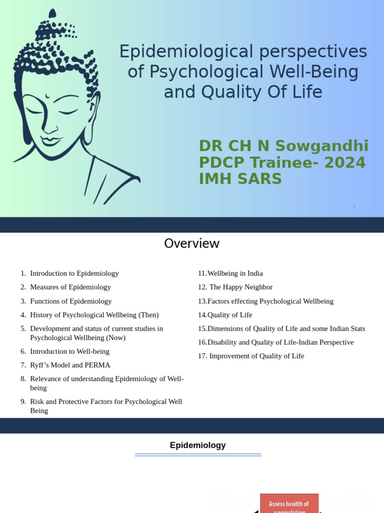 Epidemiology of Psychological Well-Being | PDF | Well Being | Quality ...