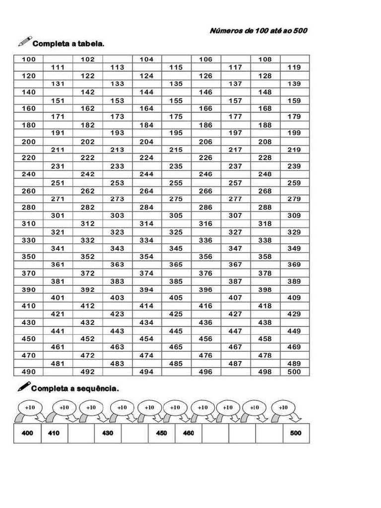 Números Até 500 | PDF