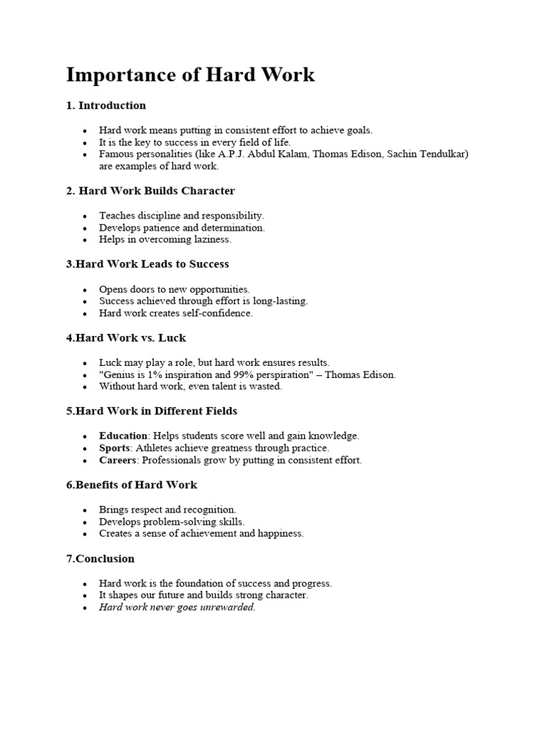 The Power of Hard Work | PDF