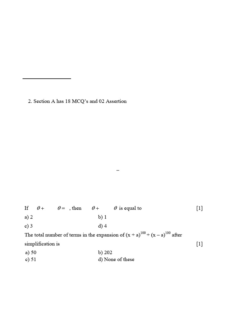 Class 11 Maths Sample Paper 2025 | PDF | Function (Mathematics) | Angle