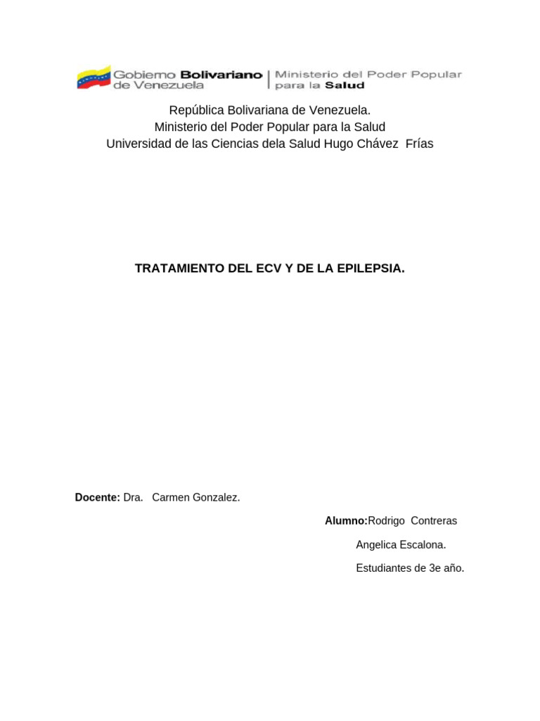 Tratamiento ECV y Epilepsia: Fármacos Clave | PDF | Epilepsia ...