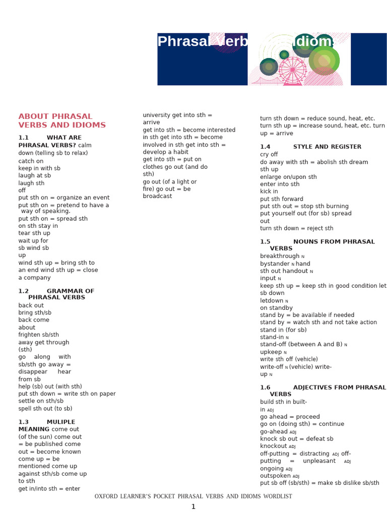 Oxford Phrasal Verbs & Idioms Guide | PDF