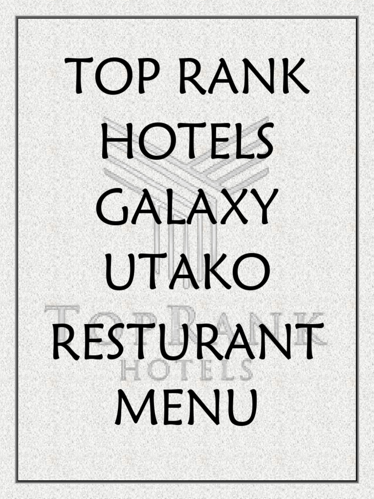 Galaxy Utako Restaurant Menu Prices | PDF | Cooking | Cuisine