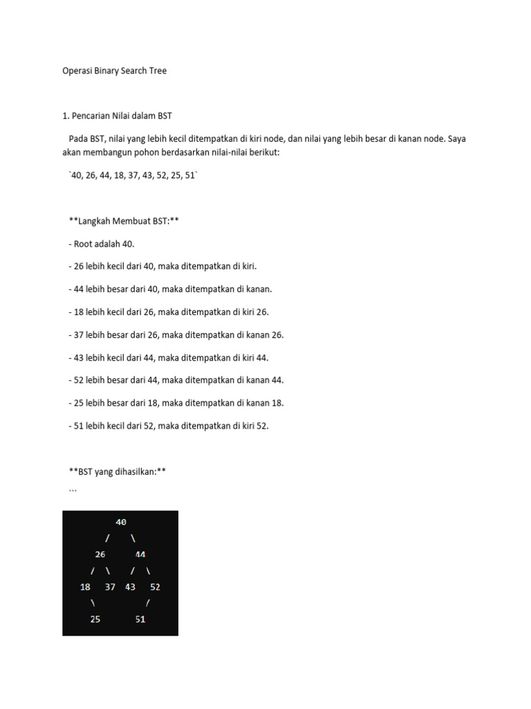 Operasi Dasar pada Binary Search Tree | PDF