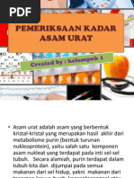 Download Pemeriksaan Kadar Asam Urat by Hanifa Amalia SN91895837 doc pdf