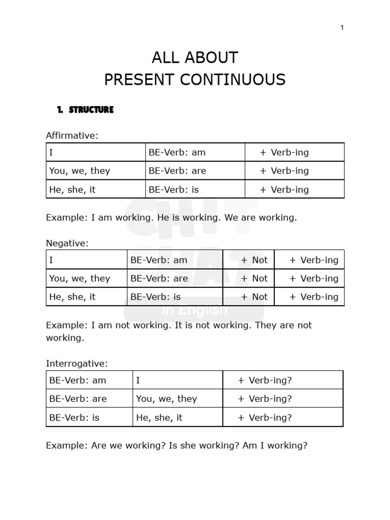 All About Present Continuous | PDF
