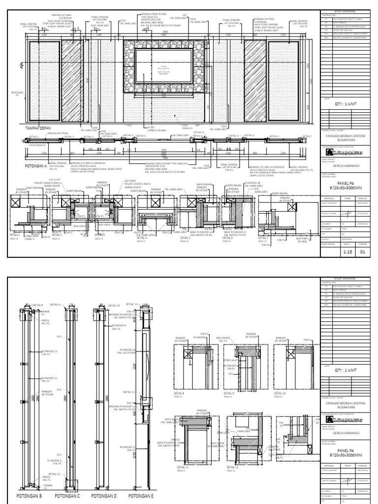 Detailed Shop Drawing for Gereja Karawaci | PDF