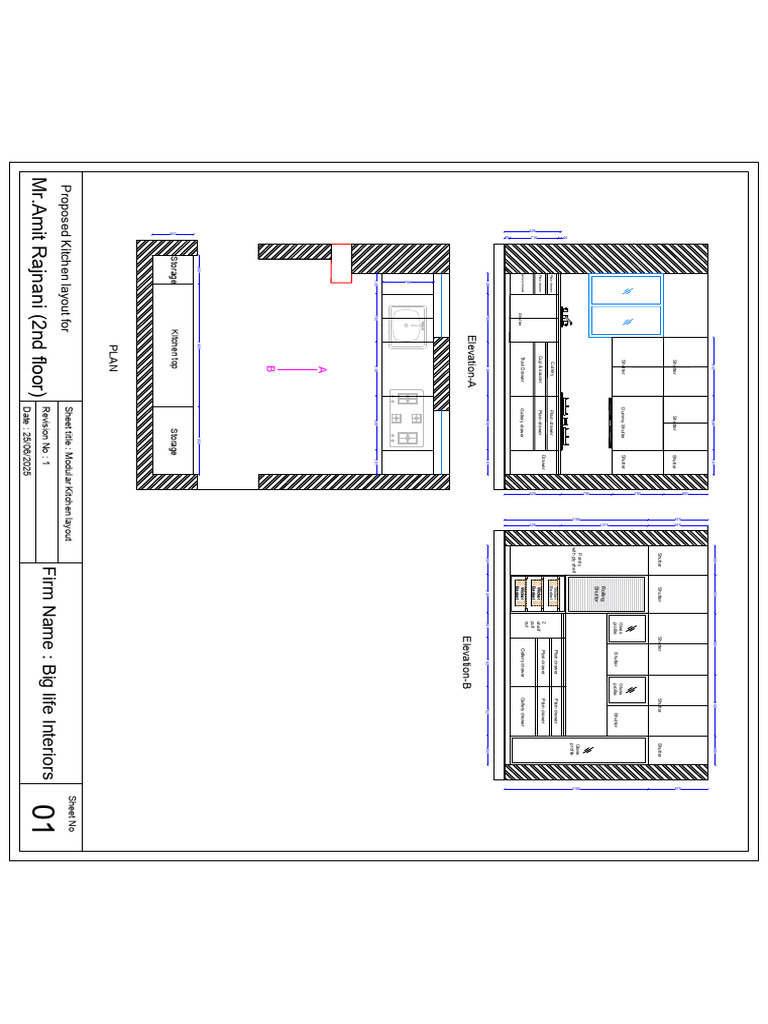 Revised Kitchen Layout For MR - Amit Rajnani Sir (2nd Floor) | PDF