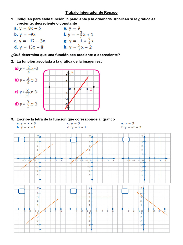 Trabajo Integrador de Repaso Lineal | PDF