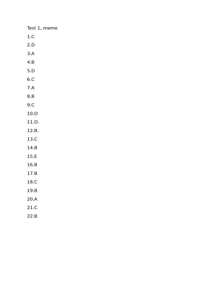 Test 1 Memo | PDF