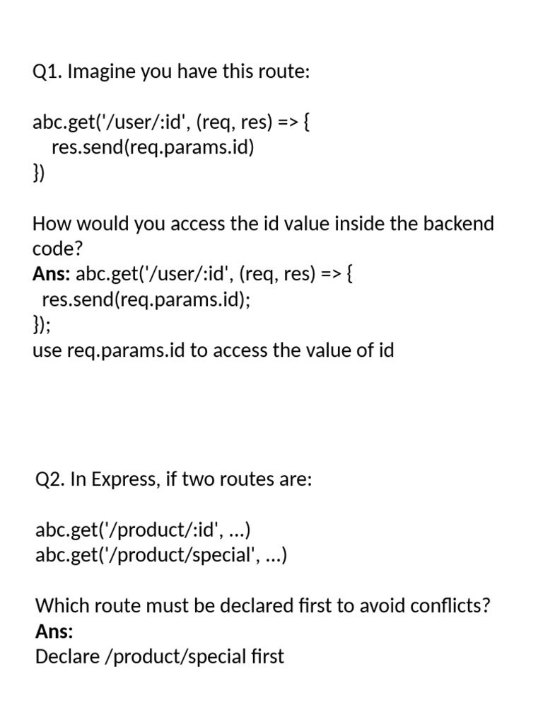 Accessing Express Route Parameters | PDF