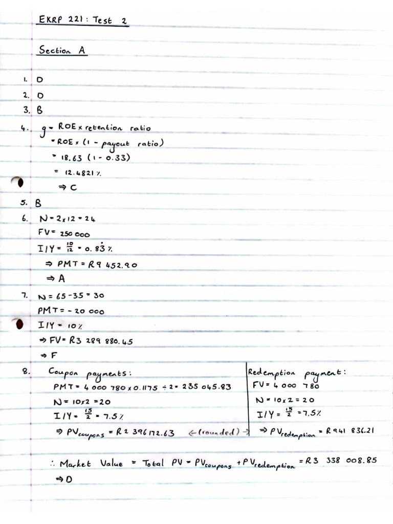 2022 Test 2 Self-Made Memo | PDF