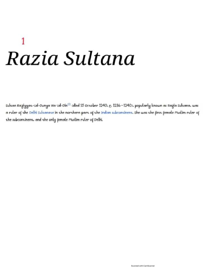 Razia Sultana | PDF