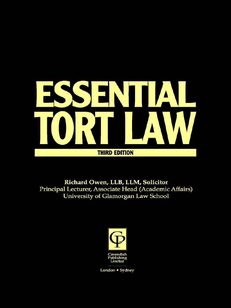 Essential Tort Law Overview | PDF | Negligence | Causation (Law)